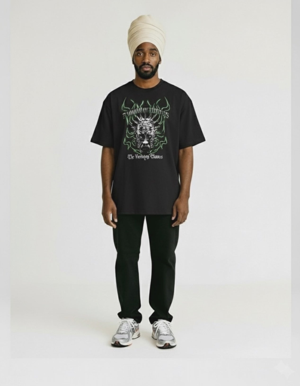 Man wearing black tshirt