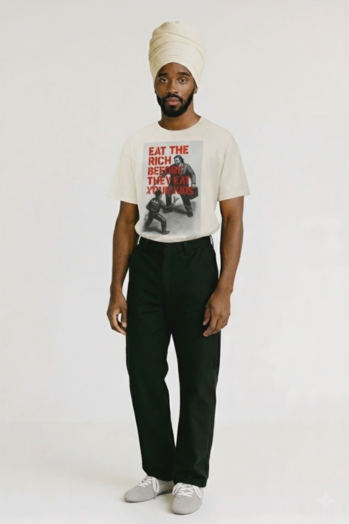 Man wearing white tshirt 