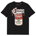Black t-shirt with a graphic design of a can labeled 'Chappie Austerity Original' on a white background.